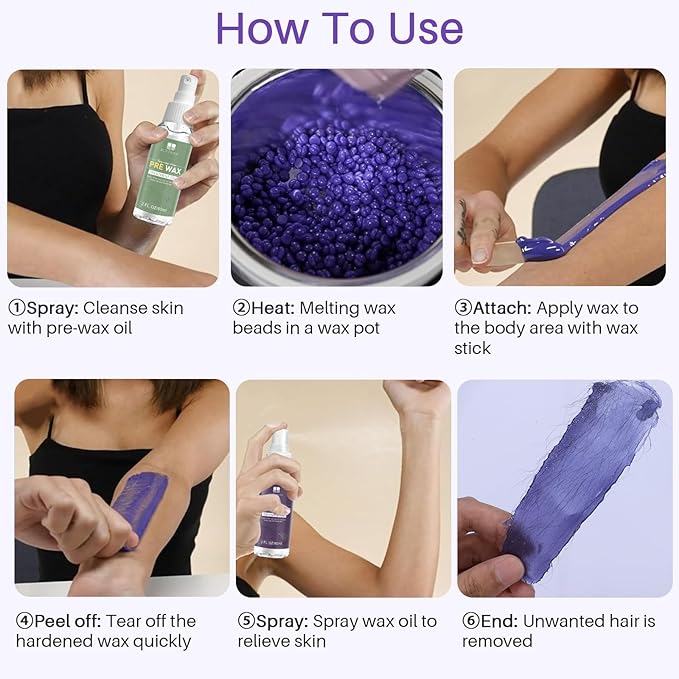 BLITZWAX Brazilian and Bikini Waxing Kit for Women, Hard Wax Warmer for Face, Legs, and Body, At Home Hair Removal Kit, Beginner Friendly, Quick Heating, 28 Accessories-BrightBean Baby