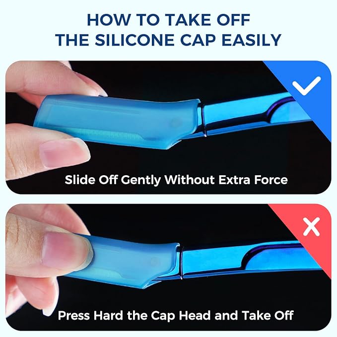 ZOMCHI Eyebrow Razor, Face Razors for Women&Men, Eyebrow Trimmer with Protective Silicone Cap, Dermaplane Razor-Easy&Safe Hair Removal(Blue,11 Blades)-BrightBean Baby