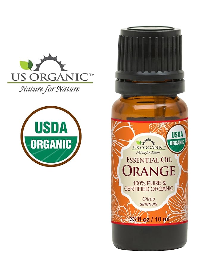 US Organic 100% Pure Sweet Orange Essential Oil - USDA Certified Organic - 10 ml - w/Improved caps and droppers (More Size Variations Available)-BrightBean Baby