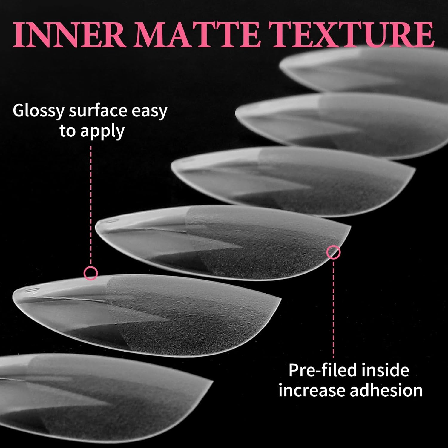 EBANKU Medium Almond Nail Tips, 550 Pcs Matte Clear Acrylic Press-on Nails, Pre-shaped Half Matte Full Cover Clear Acrylic Nails Gel Kit False Nail Tip Press on Nails for Nail Extension DIY Salon-BrightBean Baby