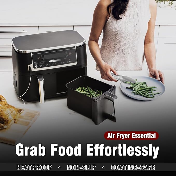 Heat Resistant Silicone Tongs Set - 600 Degrees, Kitchen Tongs for Cooking, Grilling, Turning - Stainless Steel and BPA Free Silicone Tips (7", 9" and 12 inch)