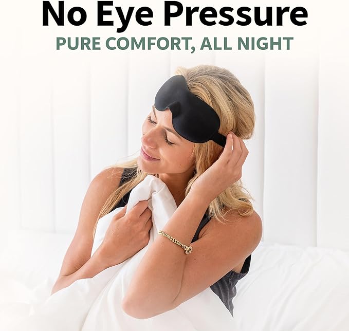 Nidra Contoured Sleep Mask for Side Sleepers – Zero Pressure Fit, Light Blocking Eye Shade for Sleeping & Travel – Blue, Standard Size-BrightBean Baby