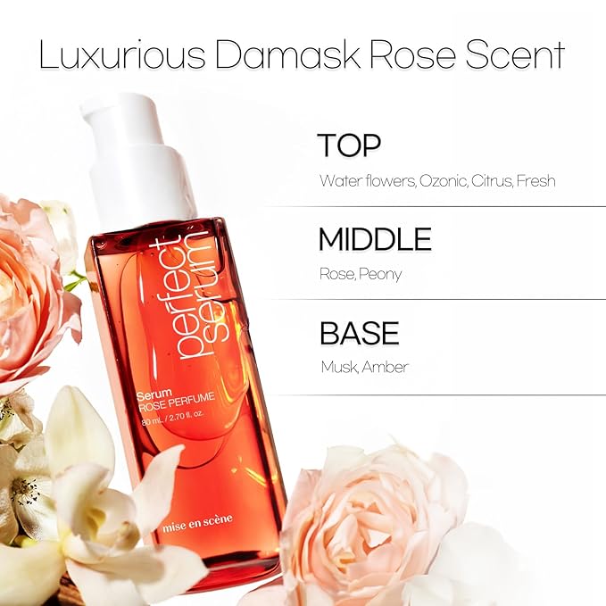 Mise En Scene Perfect Rose Perfume Serum - Korean Hair Essence with Rose Scent, Argan Oil for Damaged Hair Care, 2.70 fl. Oz-BrightBean Baby