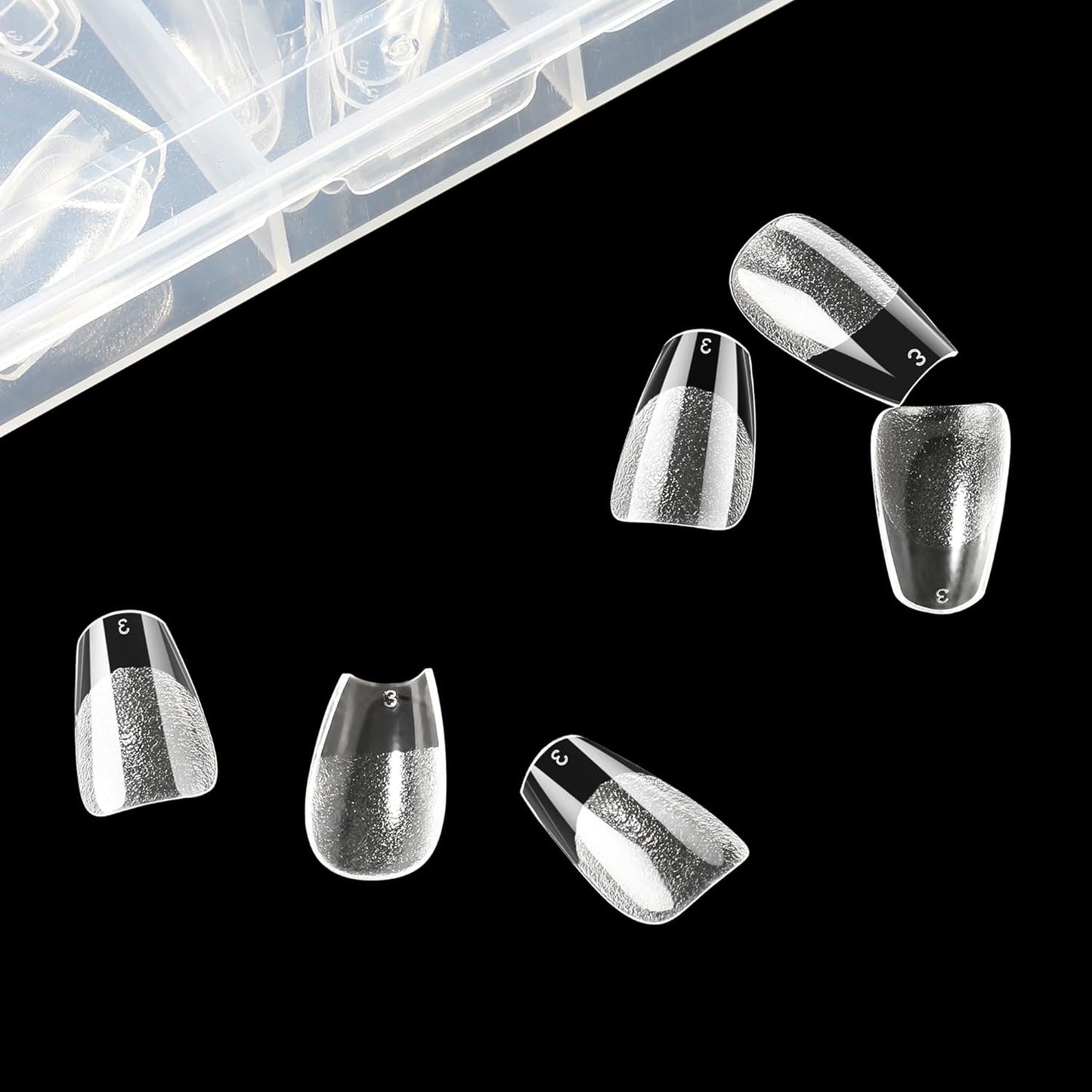 UNA GELLA Short Coffin Nail Tips, 312pcs Short Coffin Gel Nails Tips Pre-shape Half Matte Fake Nails 12 Sizes Full Cover Press on Nails for Acrylic Nail Extension DIY Salon at Home-BrightBean Baby