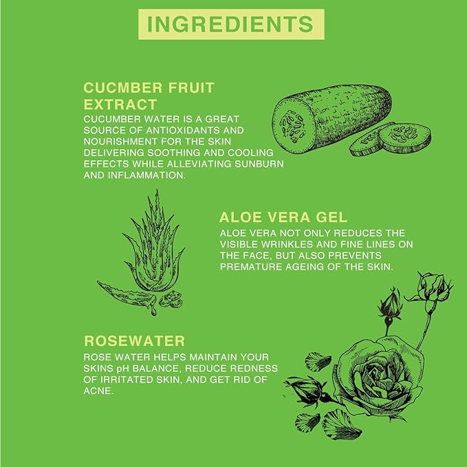 | Face & Body Mist Spray - Soothing Cucumber Water With Moisturizing Hyaluronic Acid | Instant Soothing, Cooling, Conditioning | 8 FL OZ-BrightBean Baby