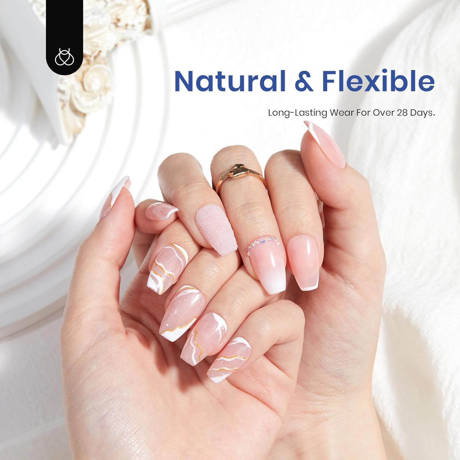 Beetles Gel Nail Kit Coffin: 504Pcs False Nail Tips Easy Nail Extension Set Short Coffin Shape 5 In 1 Nail Glue Uv Led Lamp Acrylic Gel Nail Kit DIY Nails Art Gifts for Women-BrightBean Baby