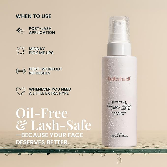 FlutterHabit Hypochlorous Acid Spray, Face Mist for Acne Prone Skin, HOCl Formula to Soothe Irritation, Refresh Complexion, Repair Damage, Balance Oil, Calm Redness, Restore Clarity (125mL)-BrightBean Baby