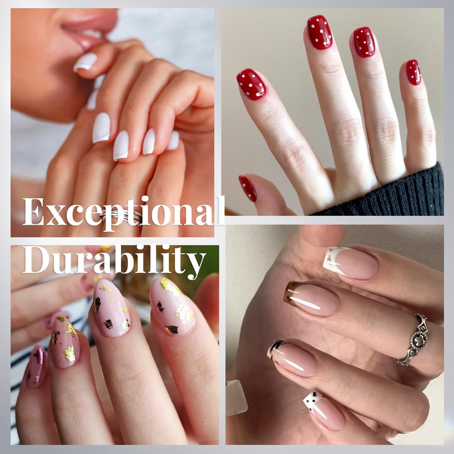 krofaue 3 Styles Short Nail Tips Kit - 720PCS Half Matte Coffin, Almond, Square Fake Nails Full Cover Press on Extension for Soft Gel Tips Set Art DIY Home-BrightBean Baby