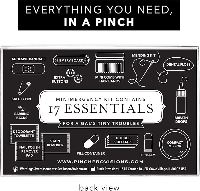 Pinch Provisions Moonstone Glitter Minimergency Kit, includes 17 Travel-Sized Cosmetic Essentials, Convenient for Purses, Emergency Beauty Accessories, Gifts for Holiday’s & Birthday’s-BrightBean Baby