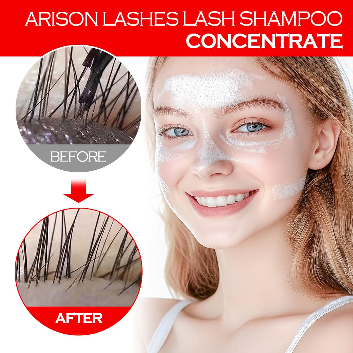 ARISON LASHES Lash Shampoo Concentrate for Lash Extensions 100ML Eyelash Cleanser Concentrate Oil-Free Eyelash Extension Shampoo with Salon Home Care(Strawberry)-BrightBean Baby