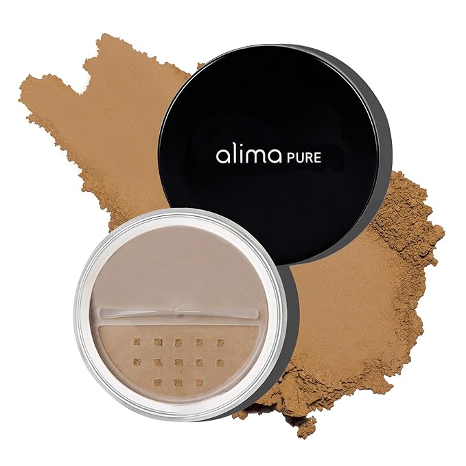 Alima Pure Matte Foundation Loose Mineral Powder Foundation Makeup, Loose Powder Makeup Oil Free Talc Free Powder, Natural Makeup Mineral Foundation Full Coverage Natural Foundation Powder .15 oz/4.5g-BrightBean Baby