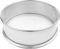 Stainless Steel Flour Sifter Fine Mesh Round Flour Sieve for Baking 12" Diameter x 2.5" High; 30 Mesh (Hole Size 0.6mm)