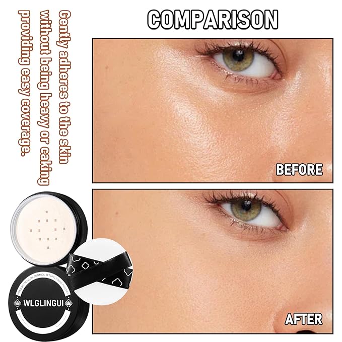 Full Coverage Liquid Foundation Makeup Set,Oil Control Concealer Long Lasting Waterproof Loose Setting Face Powder,Moisturizing BB Cream Set with Soft Makeup Sponge and Foundation Makeup Brush（4PCS）-BrightBean Baby