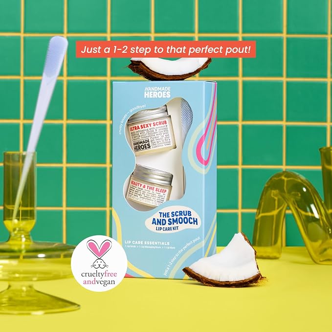 100% Natural Lip Scrub, Vegan Conditioning Coconut Lip Exfoliator - Gentle Exfoliant, Sugar Lip Polish and Lip Exfoliator Scrubber for Chapped and Dry Lips (Original 3pc Set)-BrightBean Baby