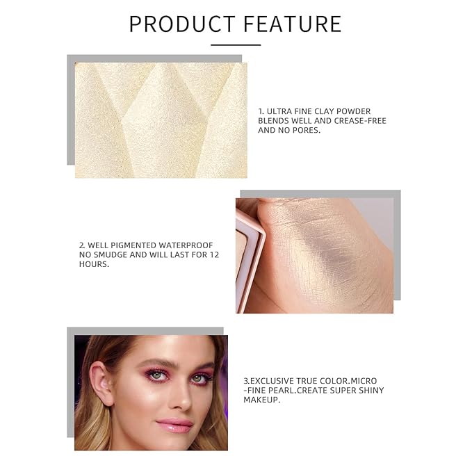 Face Highlighter Luminizers Highlighter powder Translucent Setting Powder High Definition Powder for All Skin Types and Skin Tones(N05)-BrightBean Baby