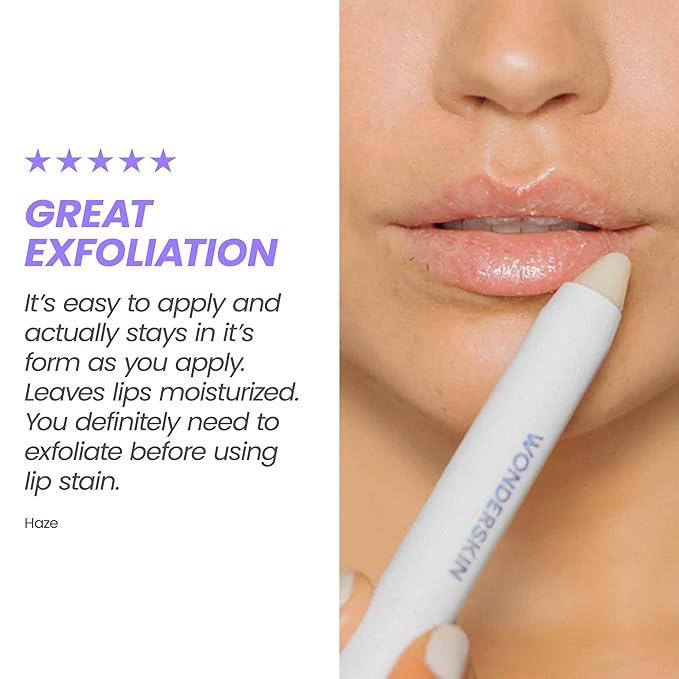 Wonderskin 3-in-1 Lip Scrub Exfoliator & Moisturizer, Lip Exfoliator Scrub, Lip Therapy, Hydrating Lip Balm for Soft, Nourished, Flake-Free Lips with One-Step Prep, 0.10oz-BrightBean Baby