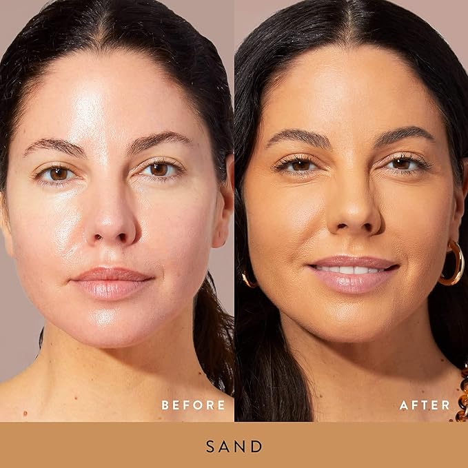 LAURA GELLER NEW YORK Baked Double Take Powder Foundation - Sand - Buildable Medium to Full Coverage - Matte Finish-BrightBean Baby