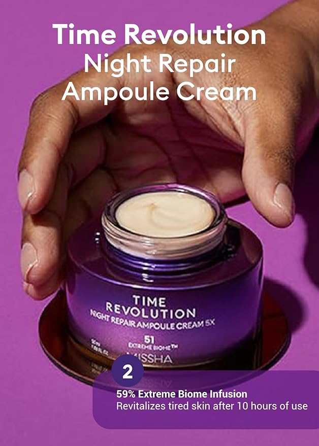 MISSHA Time Revolution Night Repair 5X Gift Set Night Repair Ampoule and Cream 5X, The First Essence 5X for Youthful, Glowing Skin-BrightBean Baby
