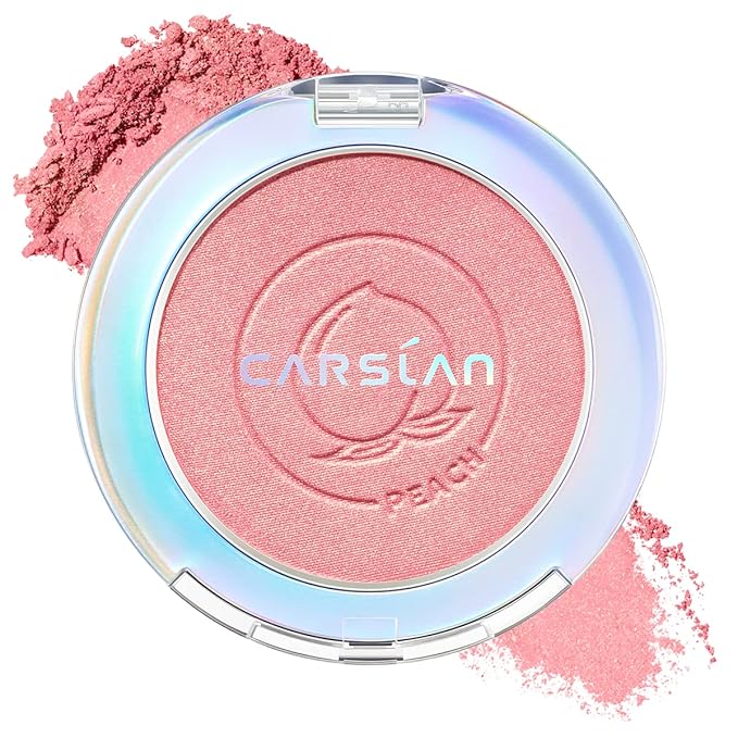 Face Blush, Powder Blush Makeup, Longlasting Highly Pigmented Face makeup, Smooth, Vegan & Cruelty Free, 1 Count, 06 PEACH-BrightBean Baby