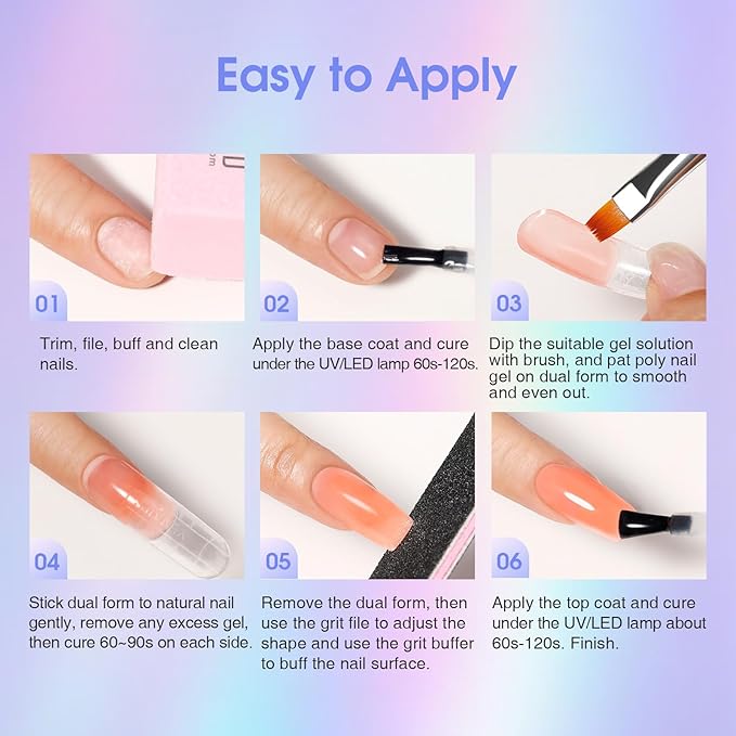 ROSALIND 28 Colors Poly Nail Gel Kit With Mini Lamp - Clear Neon Starter Kit for Beginners, Halloween, Spring, Summer With Everything-BrightBean Baby