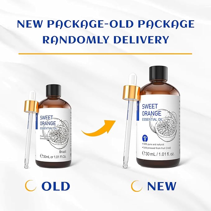 HIQILI 30ML Sweet Orange Essential Oil - Pure and Natural for Diffuser, Skin - 1 Fl Oz-BrightBean Baby