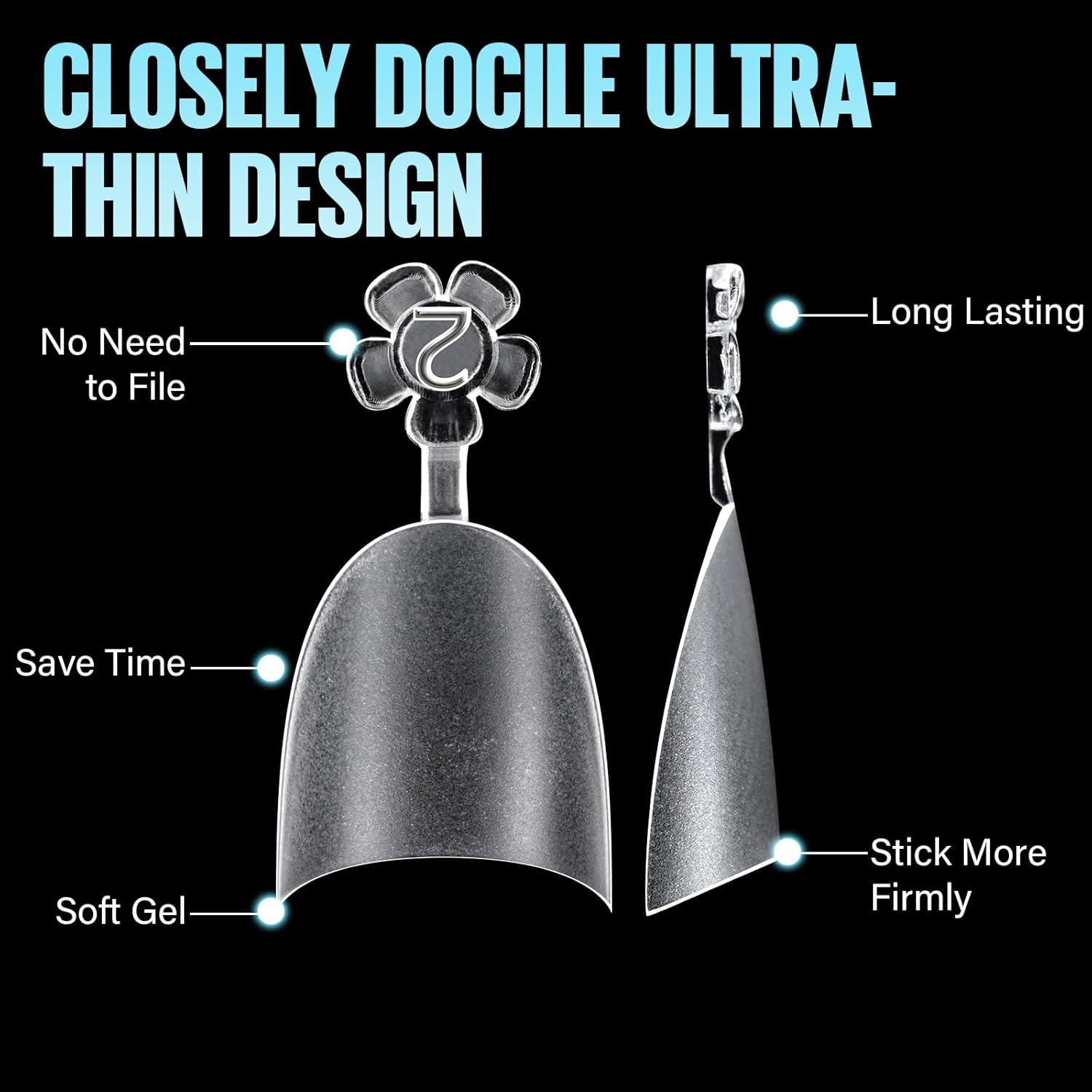 TOMICCA Short Oval Nail Tips 510Pcs Acrylic Fake Nails Full Matte, 12 Sizes No C Curve Nail Tips Half Cover for Salon DIY Nail art-BrightBean Baby