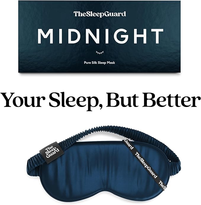 Pure Silk Sleep Mask [100% 6A Mulberry Silk, 22 Momme] Light Blocking Travel Essentials. Eye Masks for Sleeping. Black Oeko-Tex Blindfold. Eye Covers for Men & Women-BrightBean Baby