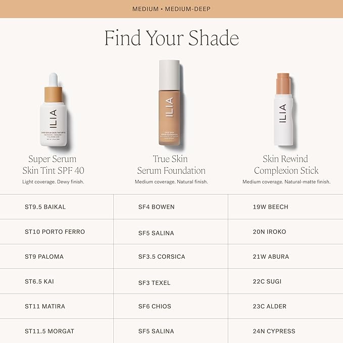 ILIA - Skin Rewind Complexion Stick - Foundation + Concealer + Skincare | Non-Toxic, Vegan, Cruelty-Free, Clean Makeup (22C - Sugi, 0.35 oz | 10 g)-BrightBean Baby