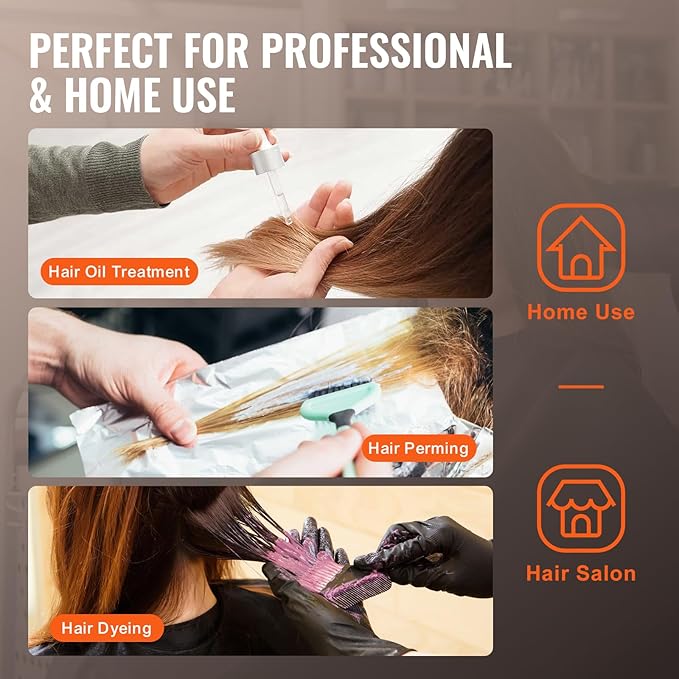 VEVOR Professional Hair Steamer for Deep Conditioning, 11.81-inch Hooded Ionic Hair Steamer with 2 Modes, Height-Adjustable Standing Hair Steamer with Timer, 5 Wheels (2 Lockable) for Salon Home Spa-BrightBean Baby