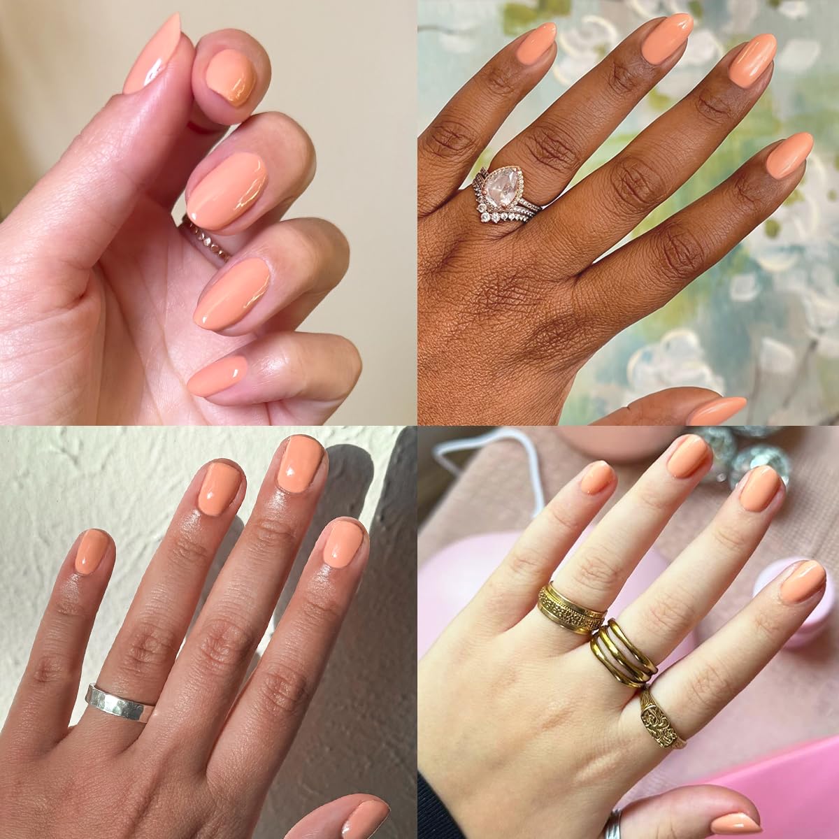 Olive & June Gel Polish | UV LED Nail Lamp Needed | Long Lasting Formula | Up to 21 Days of Wear | Damage-Free Removal | Salon-Quality Manicure, Pedicure at Home | CS | Coral-BrightBean Baby