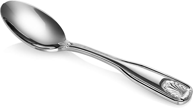 New Star Foodservice 58383 Shell Pattern, 18/0 Stainless Steel, Coffee Spoon, 4.6-Inch, Set of 12