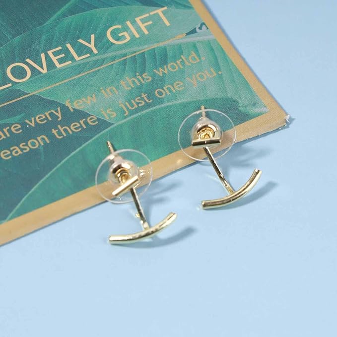 Boho Bar Ear Jacket Earrings Gold Stick Studs Earrings Minimalist Geometric Earrings Bar Ear Crawlers Earrings Jewelry for Women and Girls-BrightBean Baby