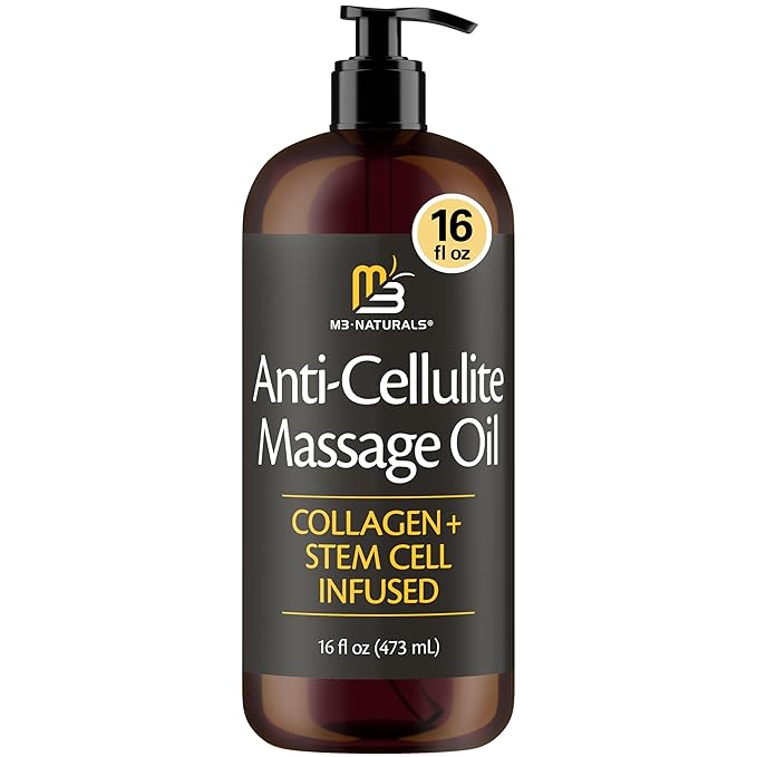M3 Naturals Firming Body Massage Oil with Collagen & Stem Cell – Helps Smooth The Appearance of Cellulite & Improve Skin Texture – Refreshing Aromatherapy Body Oil for Legs & Full Body – 16 Fl Oz-BrightBean Baby