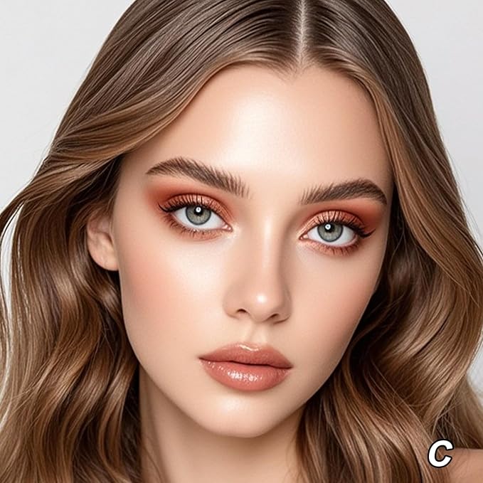 Erinde Quads Matte Eye Shadow Powder Makeup Palette, Nude Neutral Brown & Champagne Pink Shimmer Eyeshadow, Long Wearing Waterproof Everyday Eye Makeup, sombras de ojos, Maple Champagne-BrightBean Baby