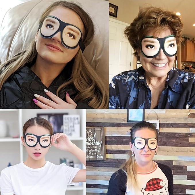 Honbay 3D Funny Eyeshade Soft Sleep Eye Mask with Adjustable Head Strap for Travel, Game, Party, Rest, Sleeping (Woman)-BrightBean Baby