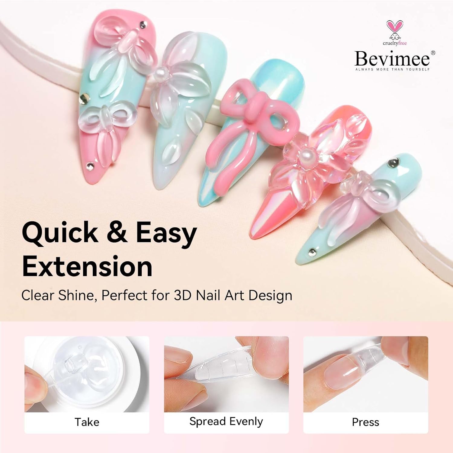 18g Solid Builder Gel for Nails 15g 3D Nail Sculpting Gel for Nail Art, Clear Non-Stick Hand For Modeling, Sculpture, Nails Extension UV/Led Manicure DIY At Hom-BrightBean Baby