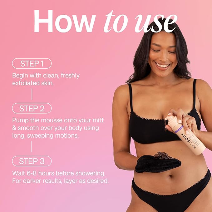 Bali Body Deep Violet Self Tanning Mousse – Self Tanner Mousse Violet-Based Formula for Dark, Fake Tan with Olive Undertones – Hydrating, Sunless Tanner for Sensitive Skin – 200ml / 6.7fl oz-BrightBean Baby