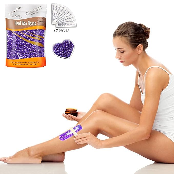 Hard Wax Beads for Hair Removal, Wax Beans for Sensitive Skin, 10 Oz/bag (Lavander), Ideal for Brazilian Waxing, Pearl Wax for Eyebrow, Bikini, Legs At Home-BrightBean Baby