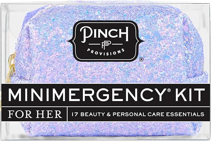 Pinch Provisions Purple Periwinkle Minimergency Kit, includes 17 Travel-Sized Cosmetic Essentials, Convenient for Purses, Emergency Beauty Accessories, Gifts for Holiday’s & Birthday’s-BrightBean Baby