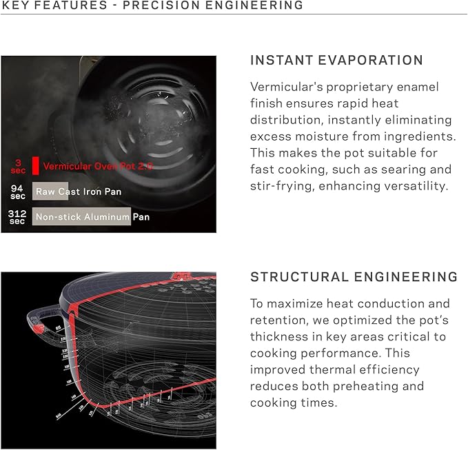 Vermicular Oven Pot 2.0 | Lightweight Enameled Cast Iron Pot | 22cm (3.7 Qt) | Non-Toxic | Induction-compatible | Dutch Oven | Made in Japan | Matte Himalayan Pink