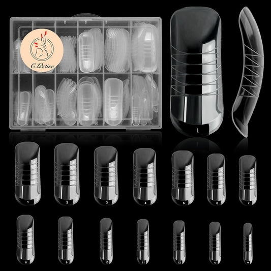 140Pcs Dual Nail Forms,Upturned Extension Poly nail gel Nail Forms Full Cover Reusable Nail Molds 14 Sizes for Nail Art Design Salon&DIY-BrightBean Baby