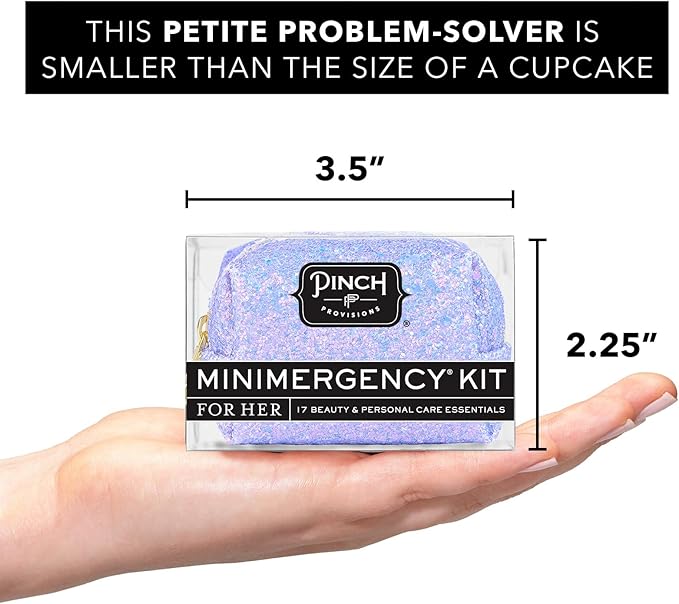 Pinch Provisions Purple Periwinkle Minimergency Kit, includes 17 Travel-Sized Cosmetic Essentials, Convenient for Purses, Emergency Beauty Accessories, Gifts for Holiday’s & Birthday’s-BrightBean Baby