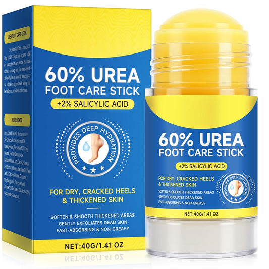 60% Urea with 2% Salicylic Acid Urea Foot Care Stick, Foot Cream Moisturizer for Dry Cracked Feet, Knees, Elbows, Hands,Moisturizes and Hydrates the Dry Skin,Callus Remover & Skin Softener -1.41oz-BrightBean Baby