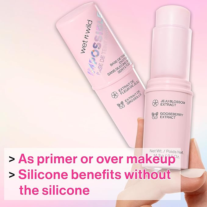 wet n wild Impossible Primer Stick, Enriched with Gooseberry & Jeju Blossom for a Brightening Durable Makeup Base, Vegan & Cruelty-Free-BrightBean Baby