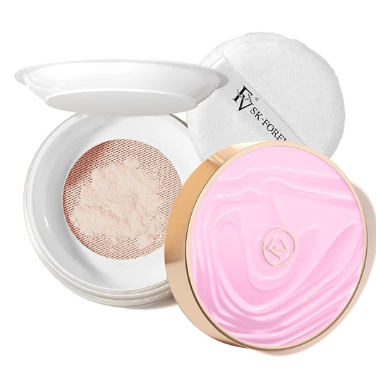 FV Translucent Loose Face Powder, Long Lasting & Lightweight Setting Powder with Matte Finish, Fine Powder for Natural Look, Minimizing Pores and Fine Lines Baking Powder 0.35oz (10g)-BrightBean Baby
