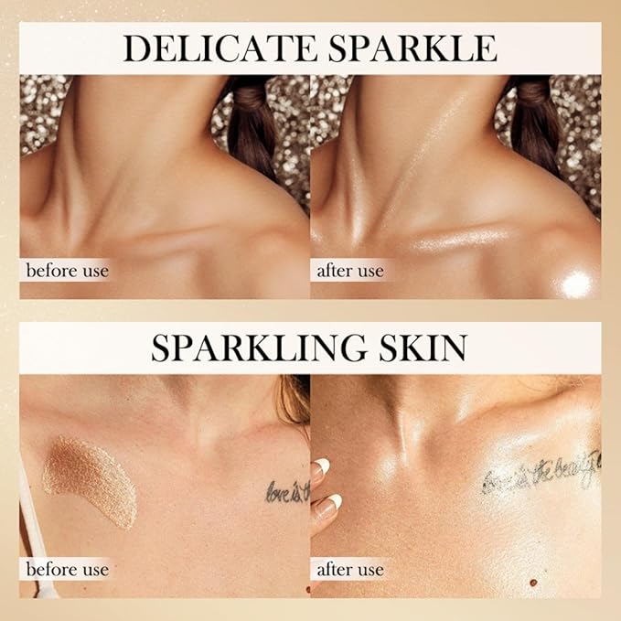 MAEPEOR Shimmer Body Luminizer 5 Colors Moisturizing Glow Illuminator Smooth and Non-sticky Summer Body Highlighter For Face & Body (80ML, 04 Golden Brown)-BrightBean Baby