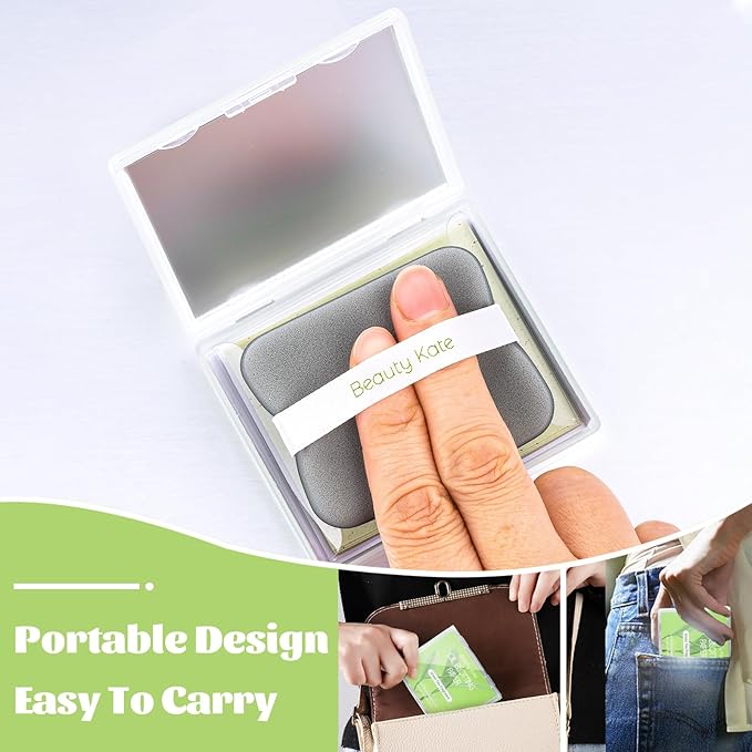 2 Pack Oil Blotting Sheets for Face, Oil Blotting Paper Green Tea Total 100 sheets with Portable Mirror Case & Makeup Puff Makeup Friendly-BrightBean Baby