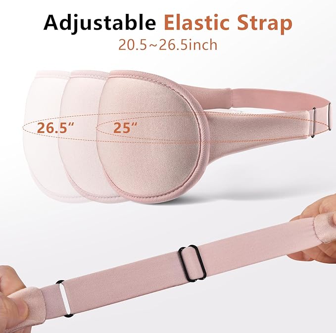 Sleep Mask for Side Sleeper Women Men, Eye Mask for Sleeping Light Blocking, 3D Contoured Cup Sleeping Mask, Soft Breathable Sleep Eye Mask with Adjustable Elastic Strap for Travel Pink-BrightBean Baby