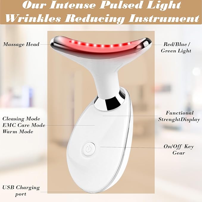 Facial Massager for Women and Men – Face Roller for Skin Tightening, Wrinkle Reduction, Anti-Aging, Face Lifting, Skin Care, Beauty Tool for Jawline, Neck Massager, Rechargeable Home Spa Device,-BrightBean Baby