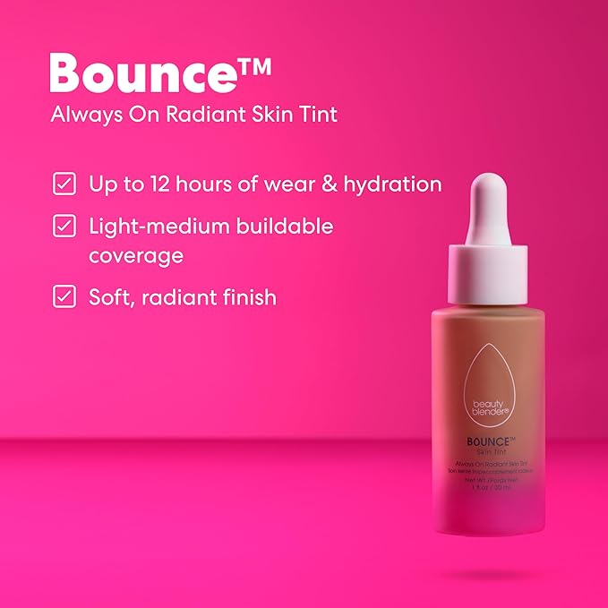 Beautyblender 12-Hour Always on Radiant Skin Tint, Breathable Serum Foundation Stays Put for All Day Long Wear, Infused with Hyaluronic Acid & Niacinamide, Light 4-BrightBean Baby